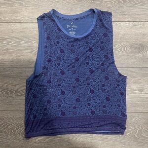American Eagle Outfitters Blue and Purple Floral Top